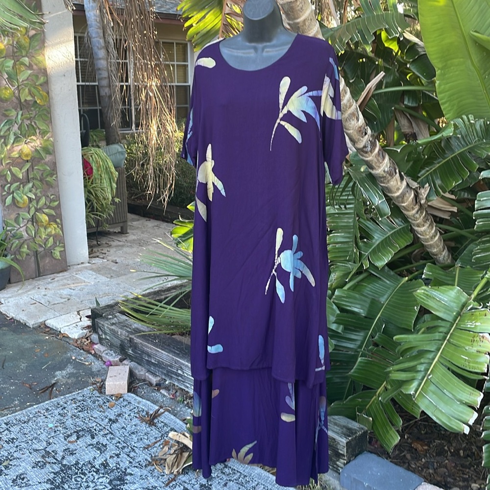 Unique, handcrafted batik flowing dress